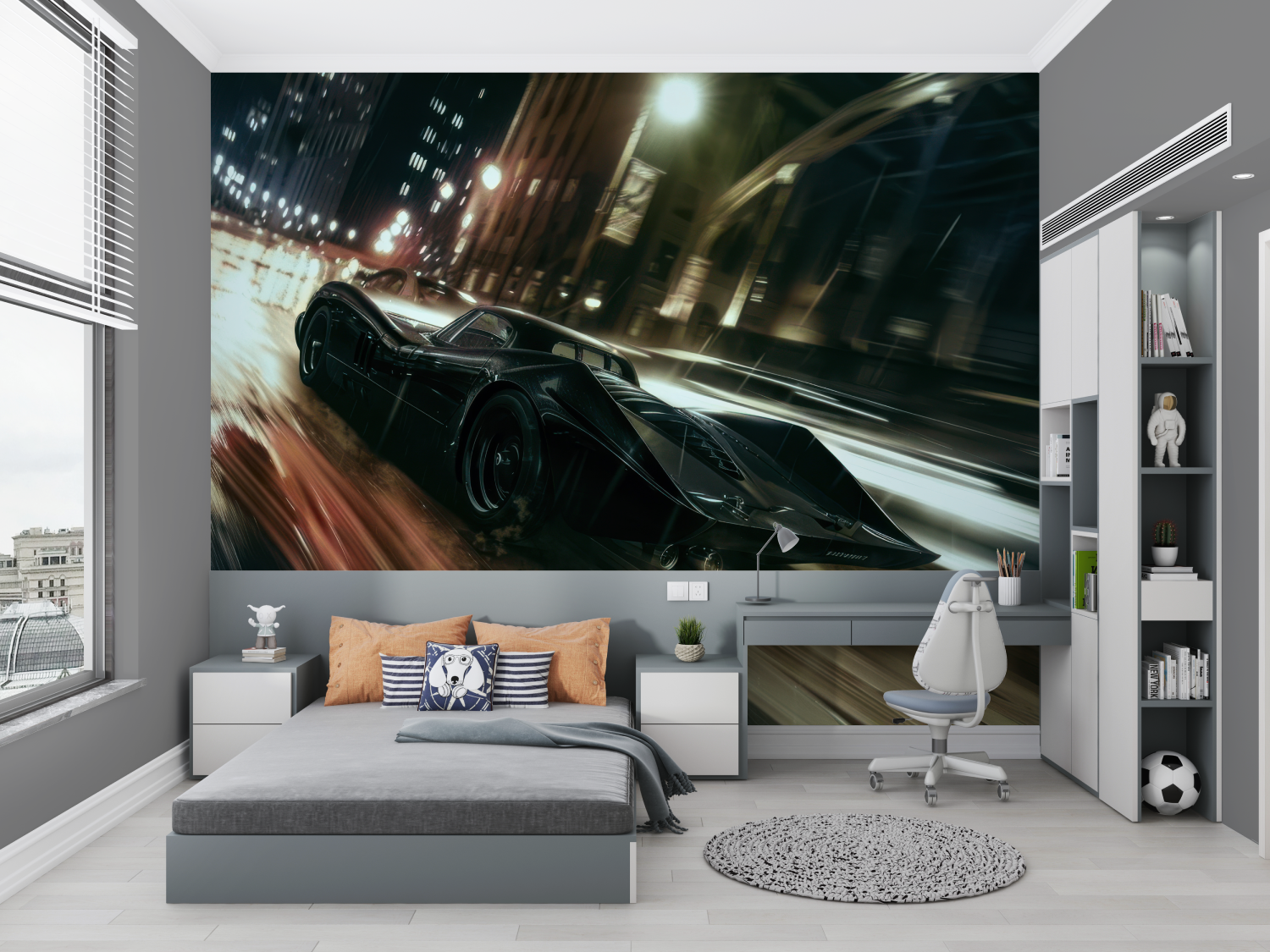 Papier peint voiture 3d chambre adulte chambre petit