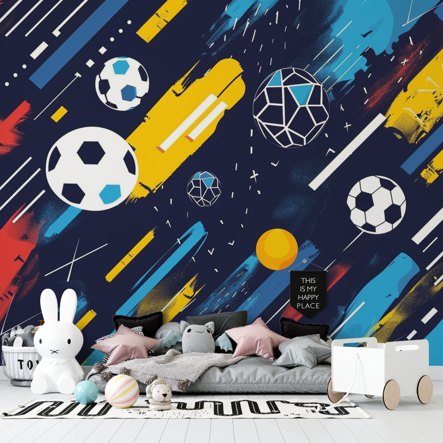 Papier peint foot enfant tapisserie garcon