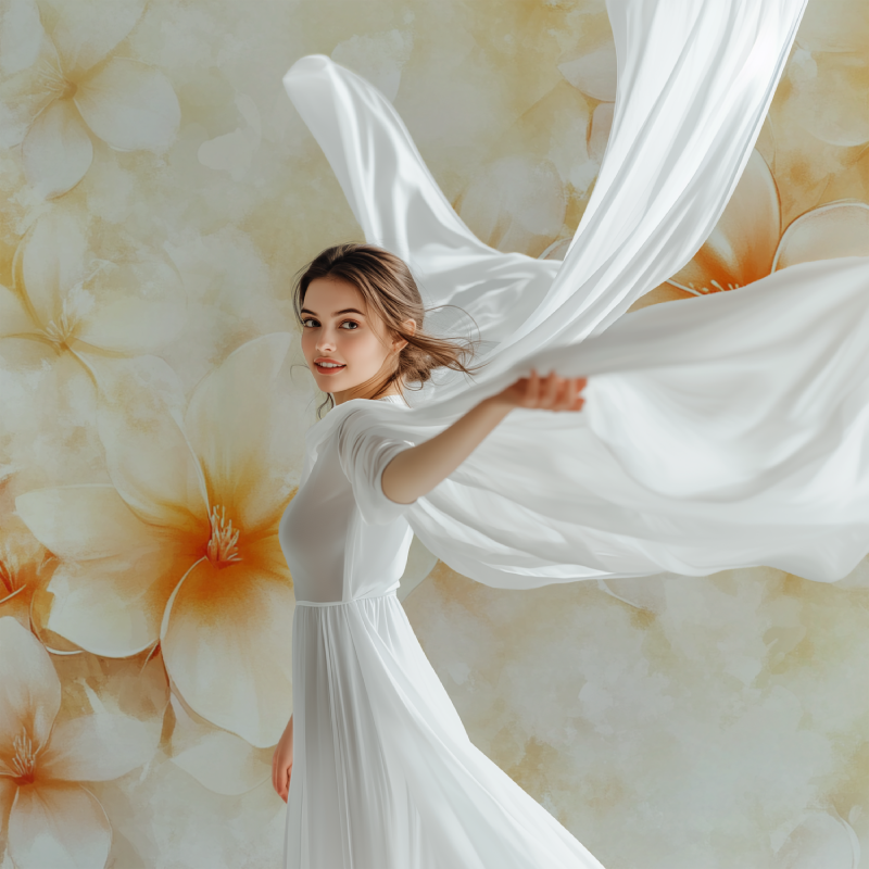 Papier peint fleur de frangipanier modele