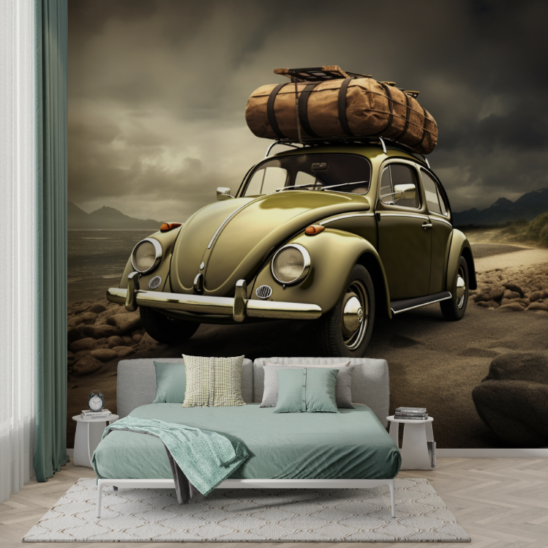 Papier peint panoramique voiture coccinelle murs