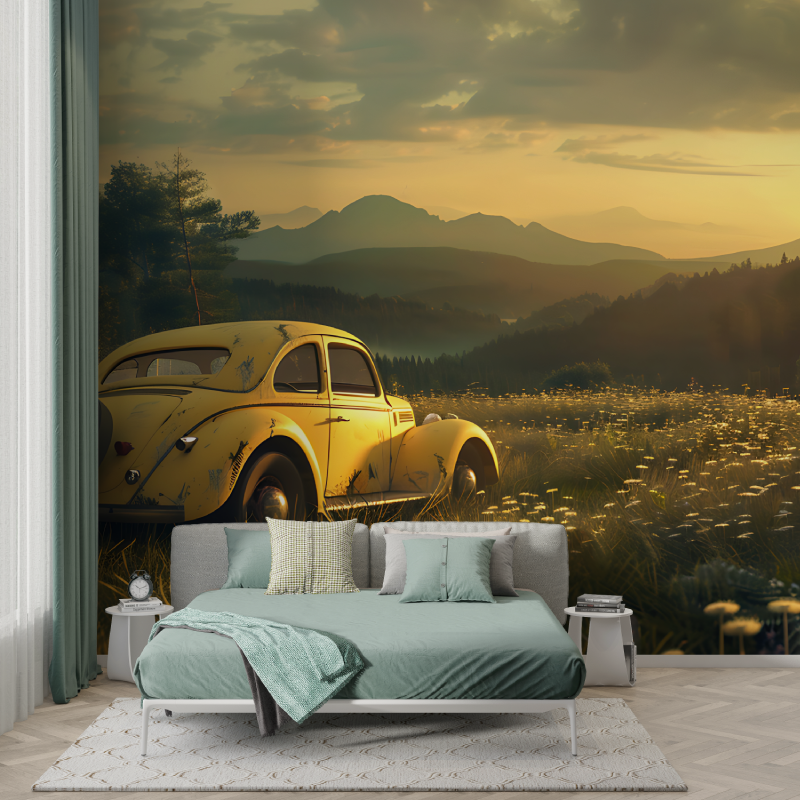 Papier peint voiture coccinelle murs