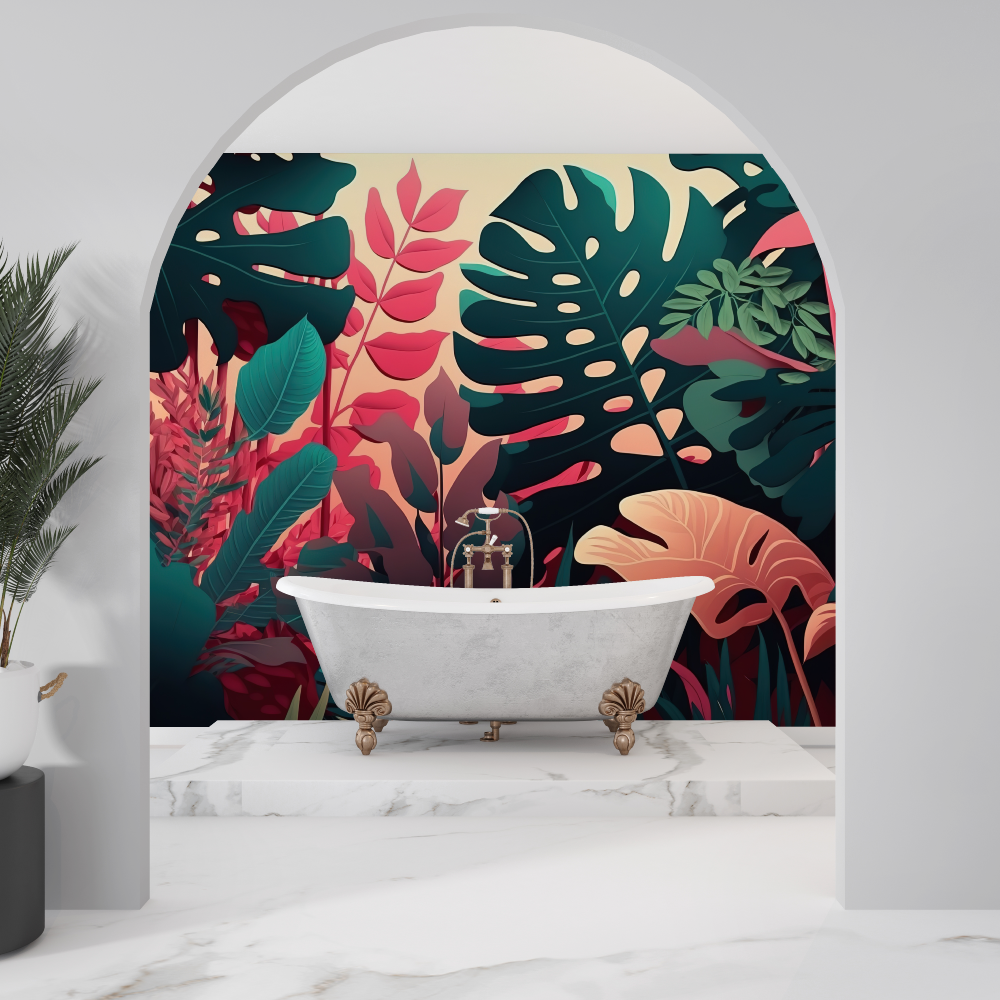 Papier peint toilette lavable sdb