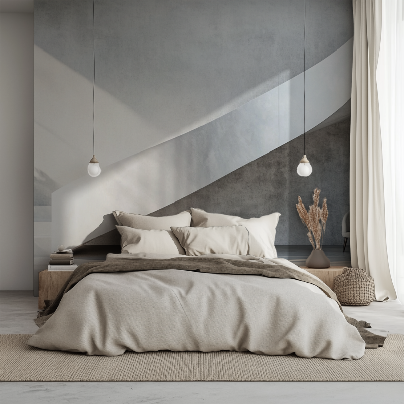 Papier peint escalier trompe loeil lit 1234