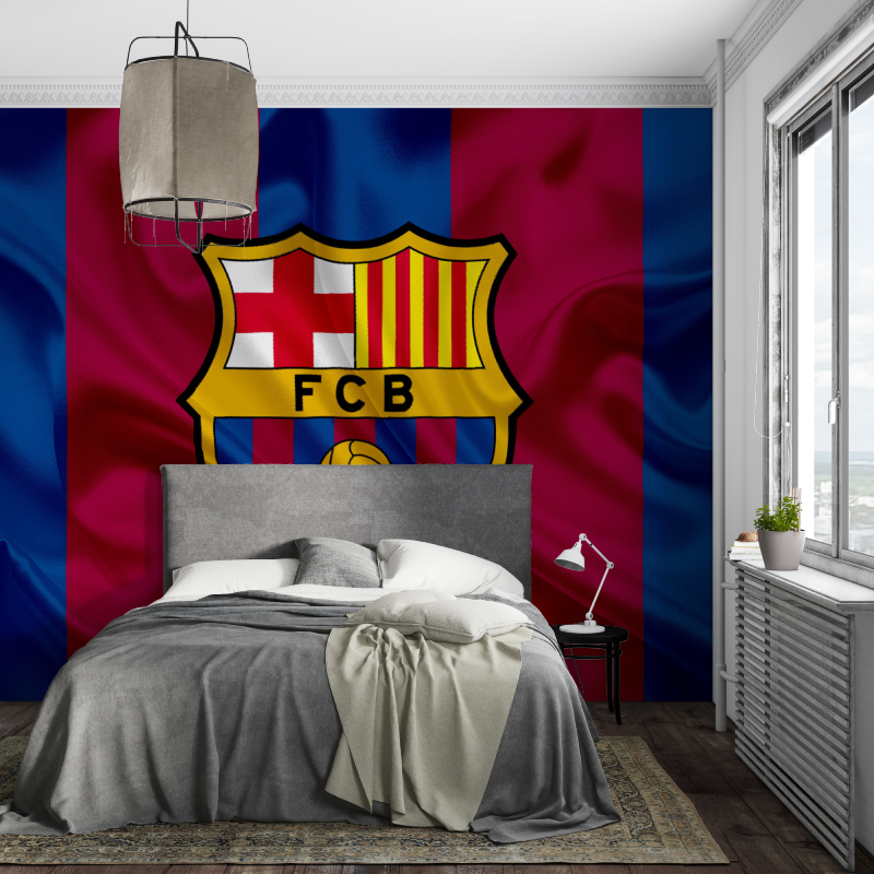 Papier peint foot barcelone piece ados