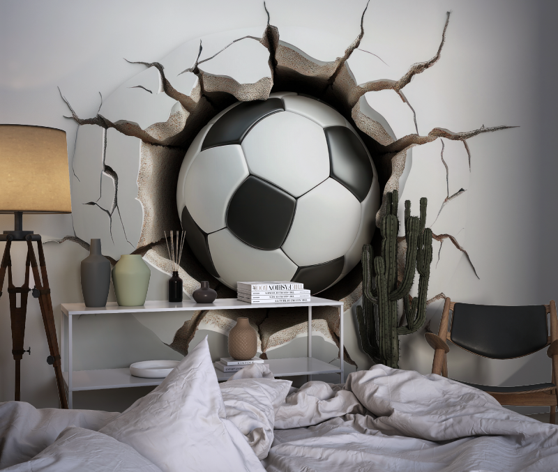 Papier peint 3d foot chambre dado1