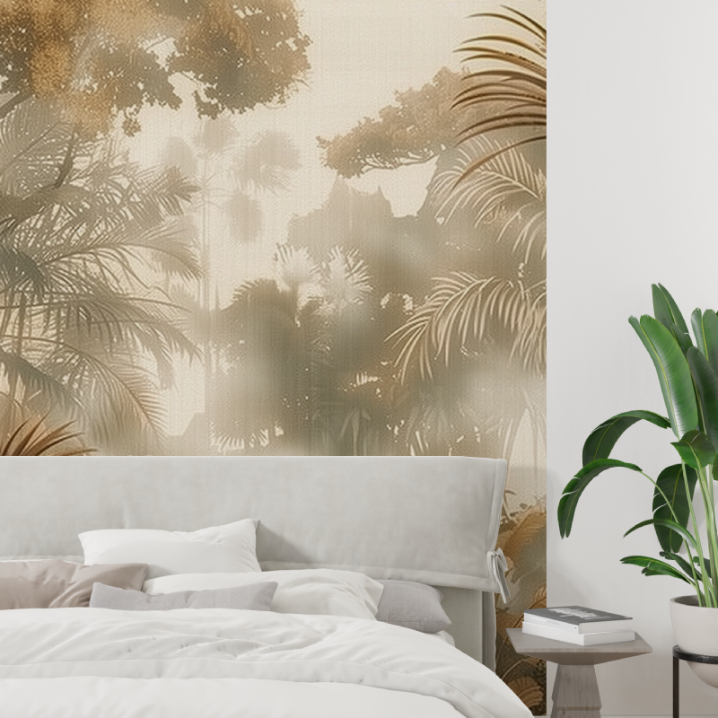 Papier peint jungle tete de lit tapisserie tendance