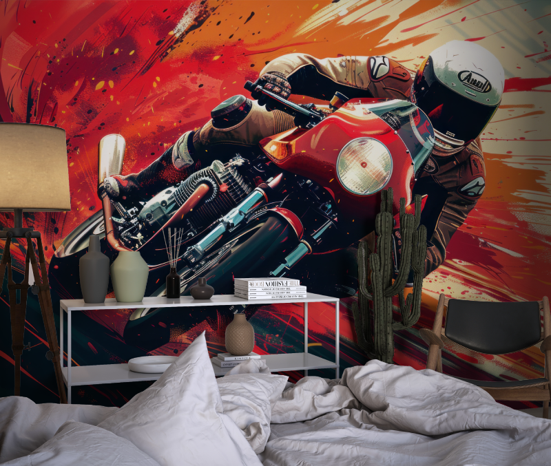 Papier peint 3d chambre ado moto chambre dado1