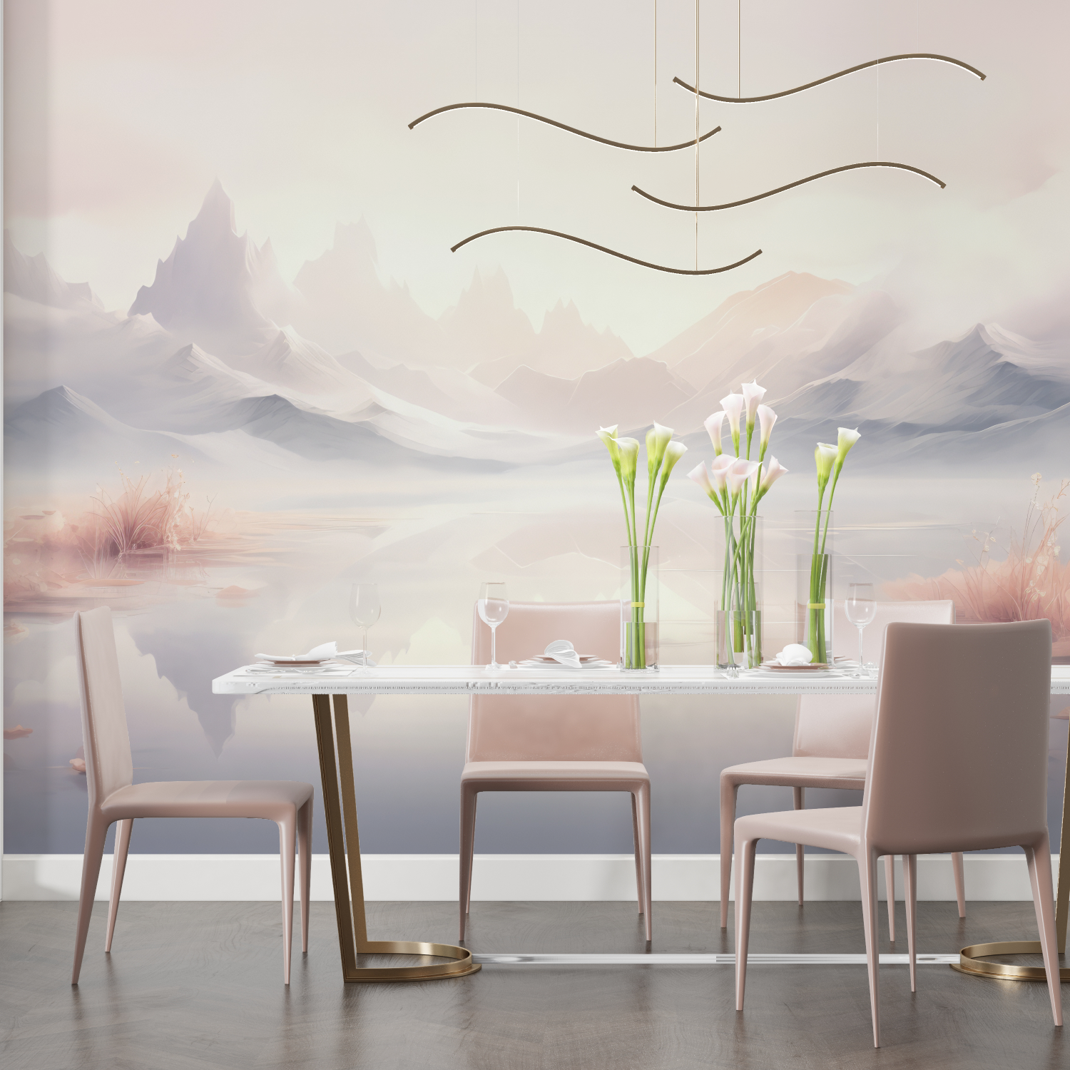 Papier peint aquarelle sur mesure salon