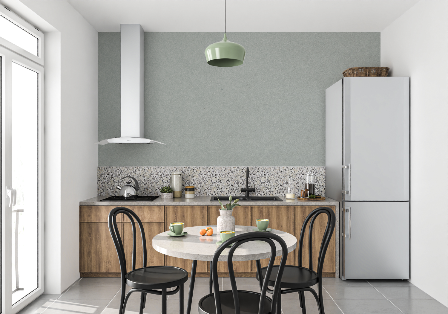 Papier Peint Vert Gris - tendance mur