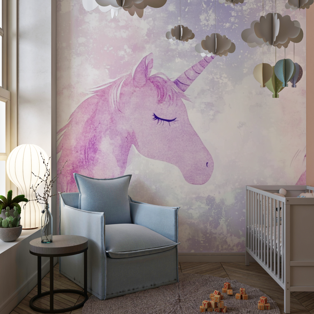 Papier peint deco licorne chambre fille chambre de fille