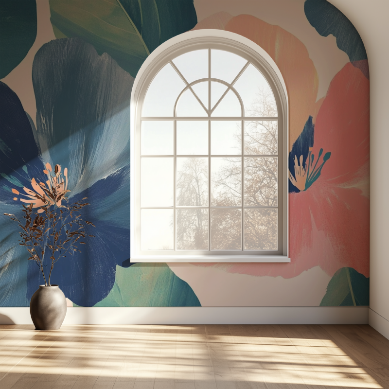Papier peint fleur abstrait fenetre papier