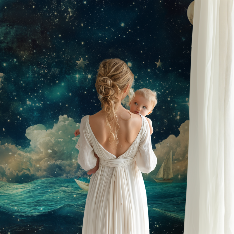 Papier peint marin lunatique bb123