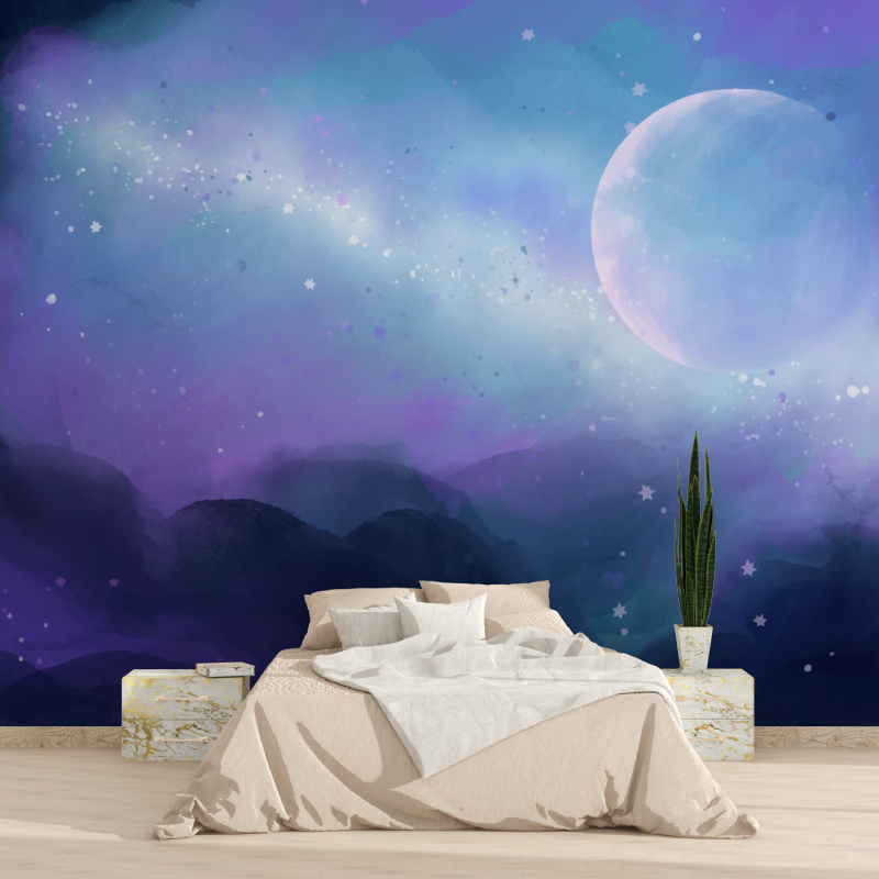 Papier peint espace planete mixte 1815