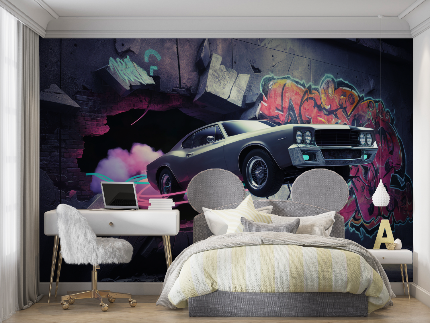 Papier peint mural voiture mur chambre panoramique