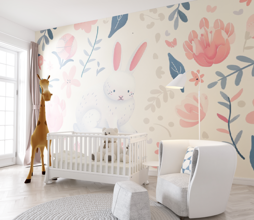 Papier peint Bébé petit Lapin - chambre de bebe