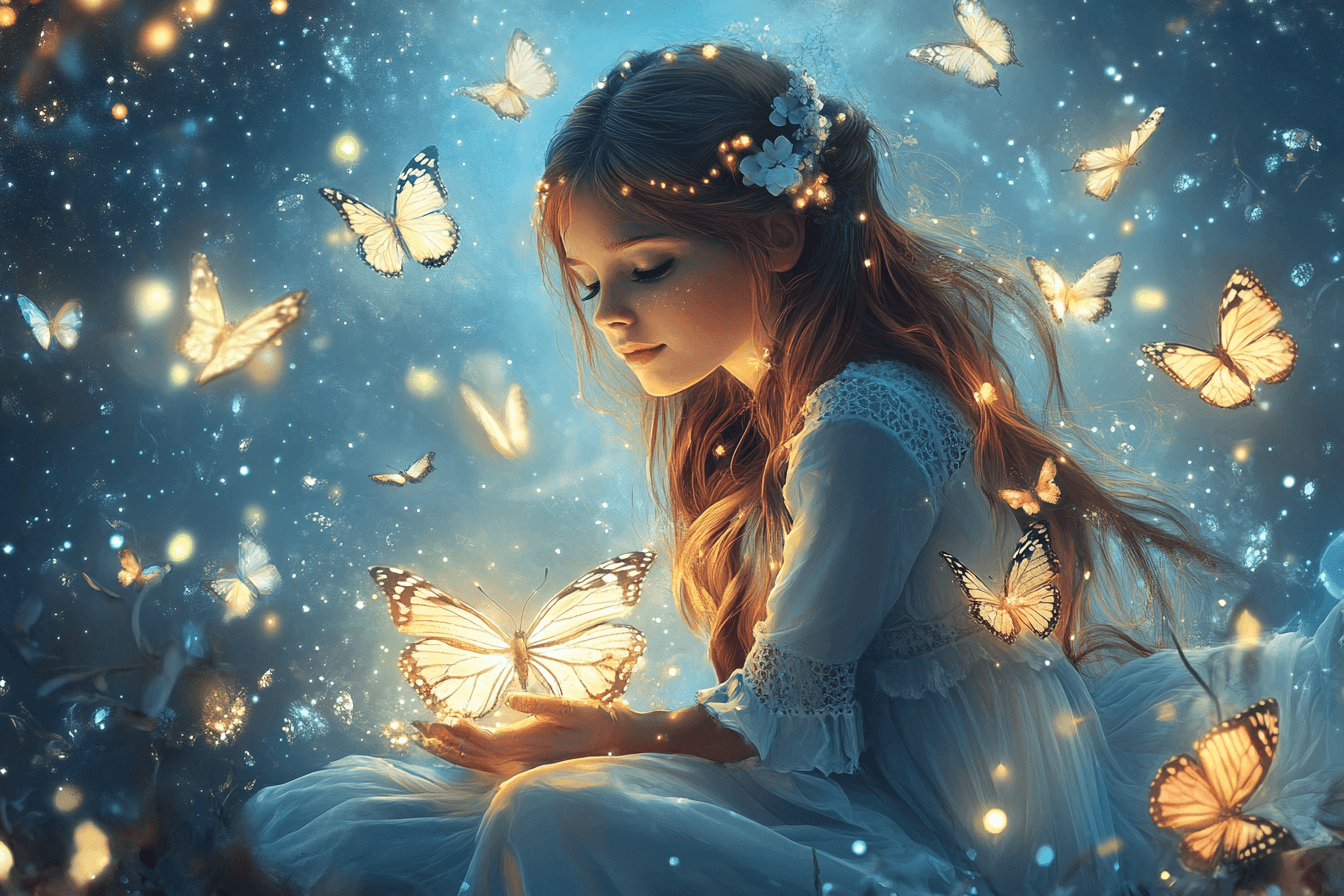 Papier Peint Princesse Fée des Papillons