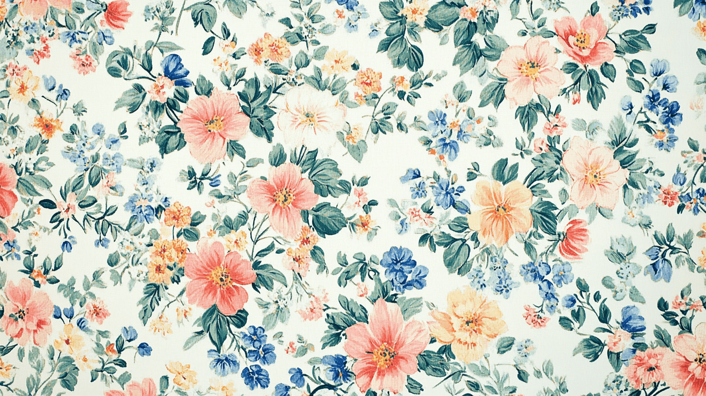 Papier Peint Motif Scandinave Vintage Fleurs