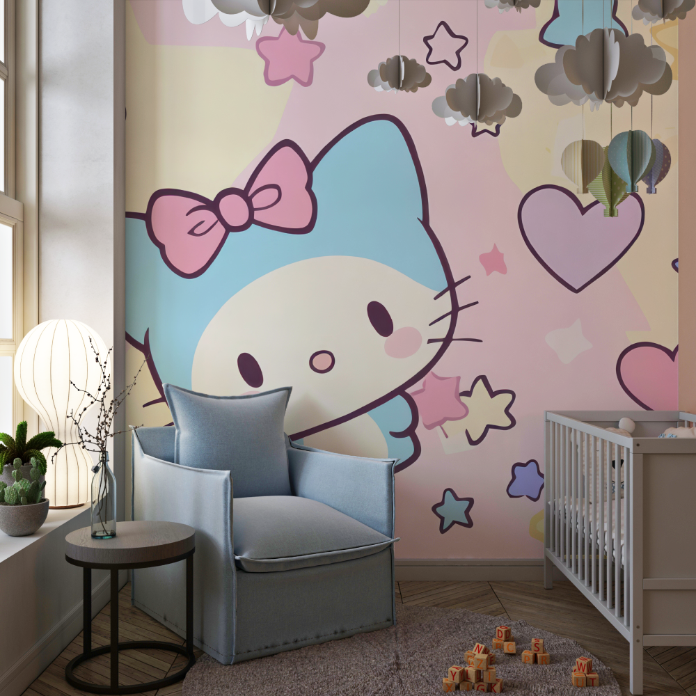 Papier peint hello kitty kawai chambre de fille