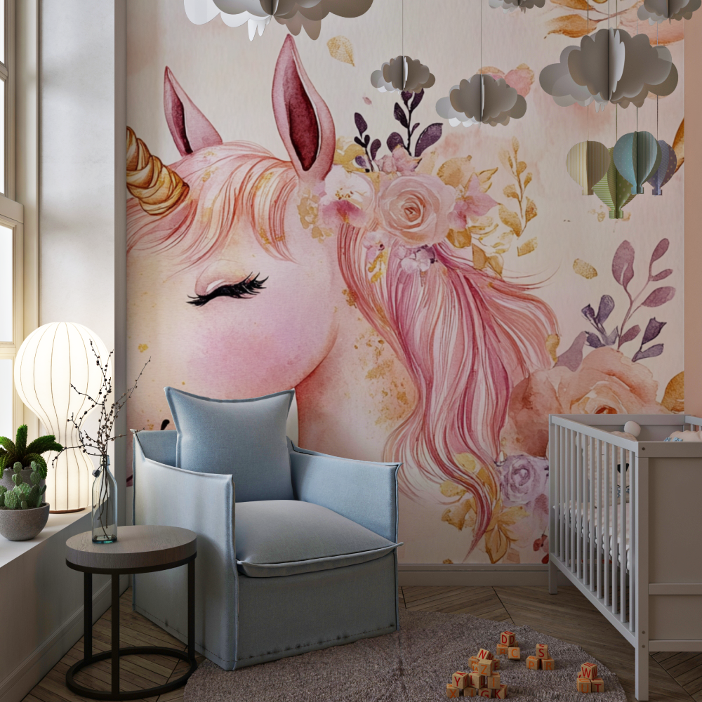 Papier peint chambre licorne de... princier chambre de fille