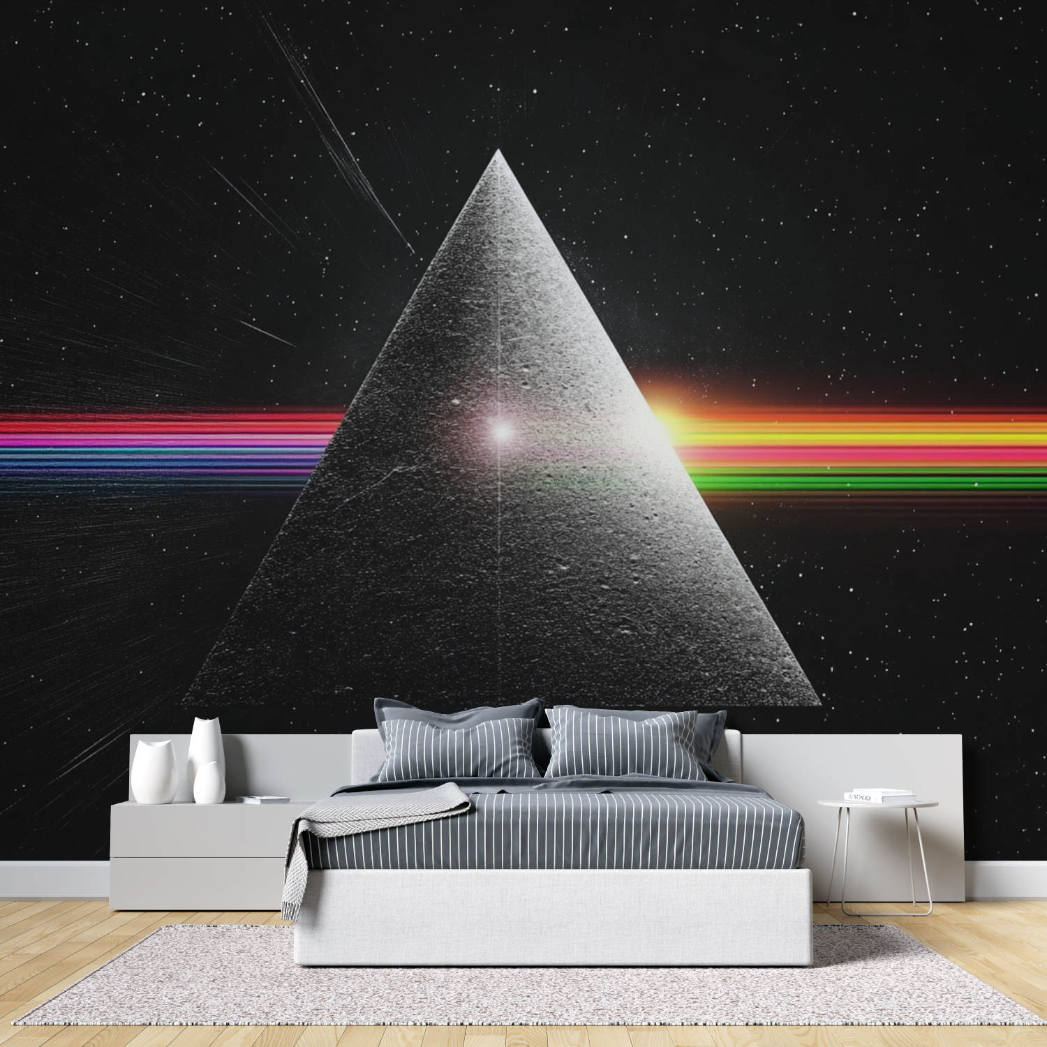 Papier peint pink floyd tete de lit