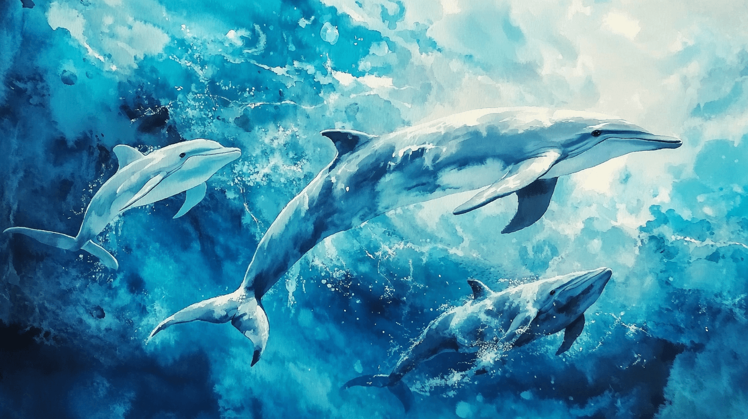 Papier Peint Baleine Et Dauphins