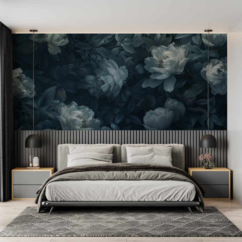 Papier peint fleurs enchantees mural adulte