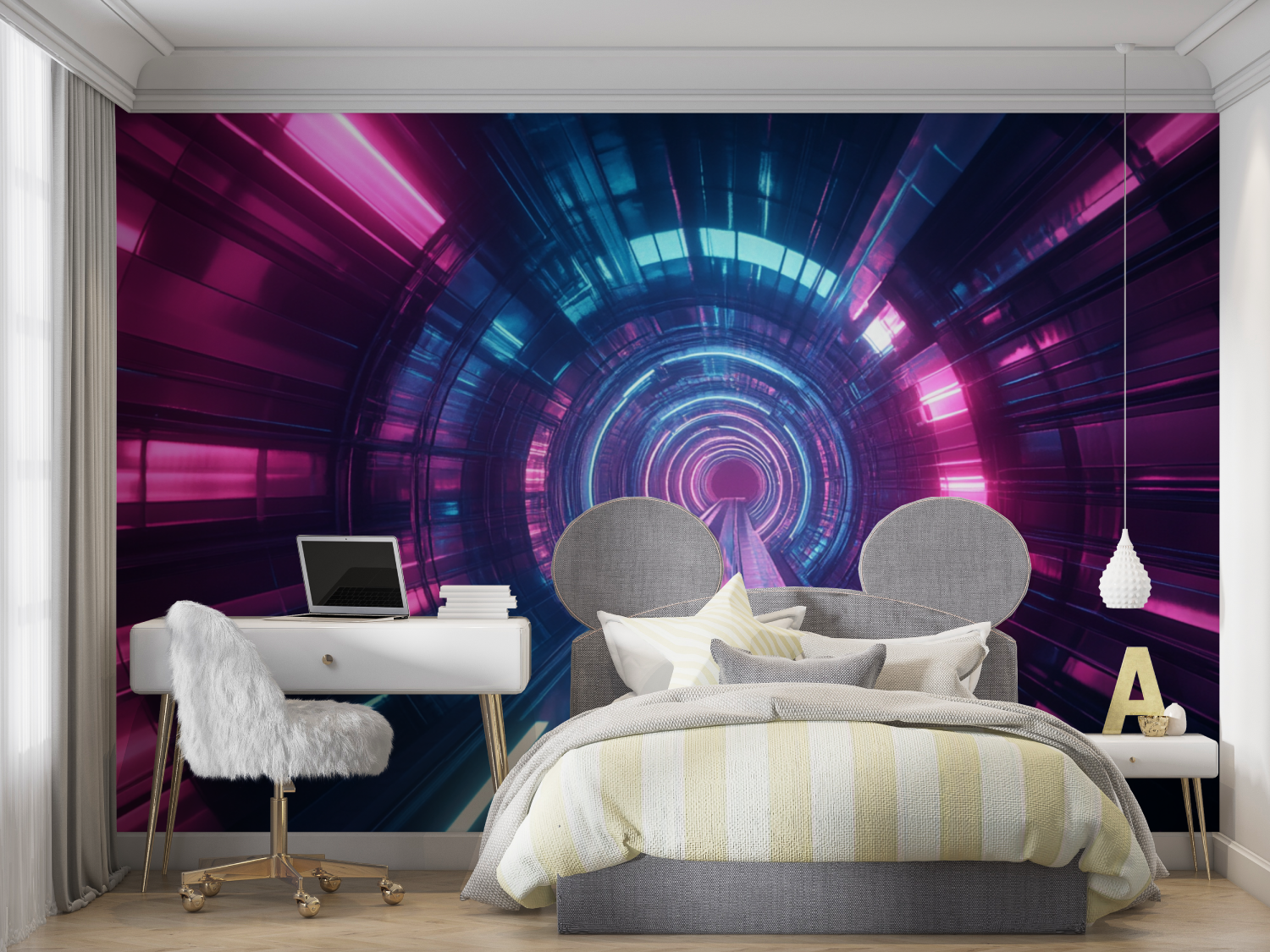 Papier peint couloir lumineux 3d mur chambre panoramique