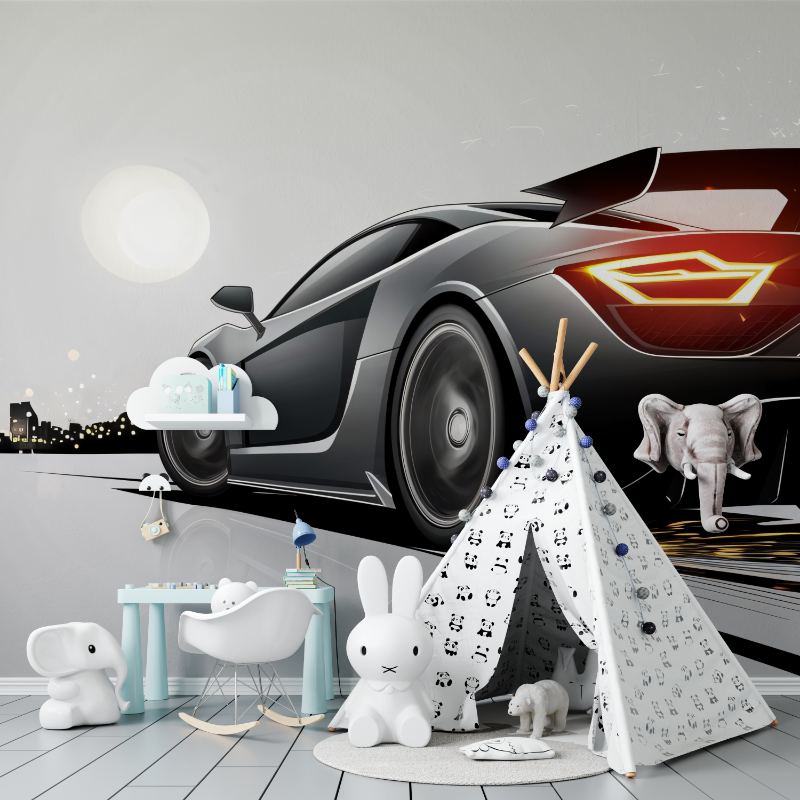 Papier peint panoramique voiture tapisserie murs