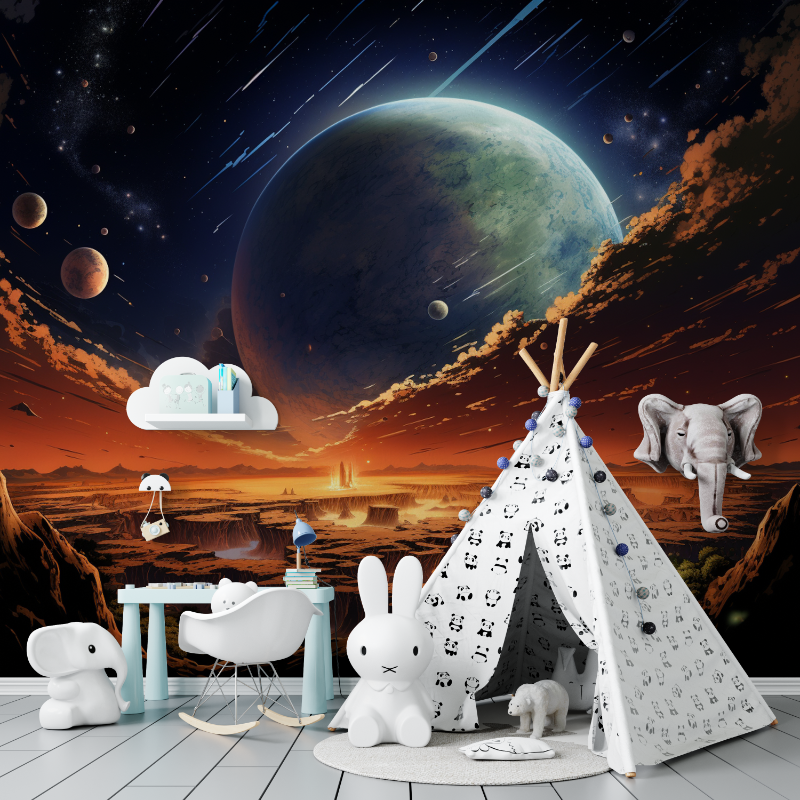 Papier peint trompe loeil espace tapisserie murs