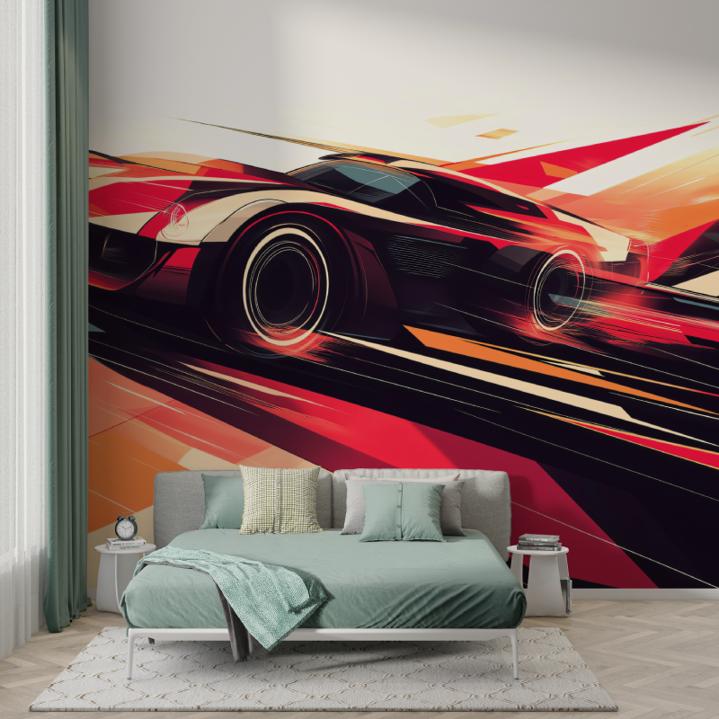 Papier peint voiture pour chambre ado murs