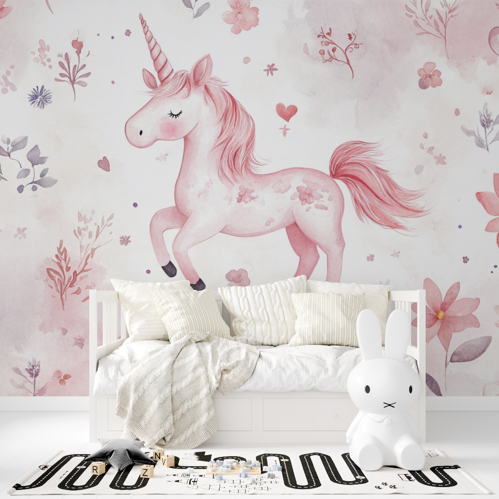 Papier peint licorne amitie legendaire tapisserie fille