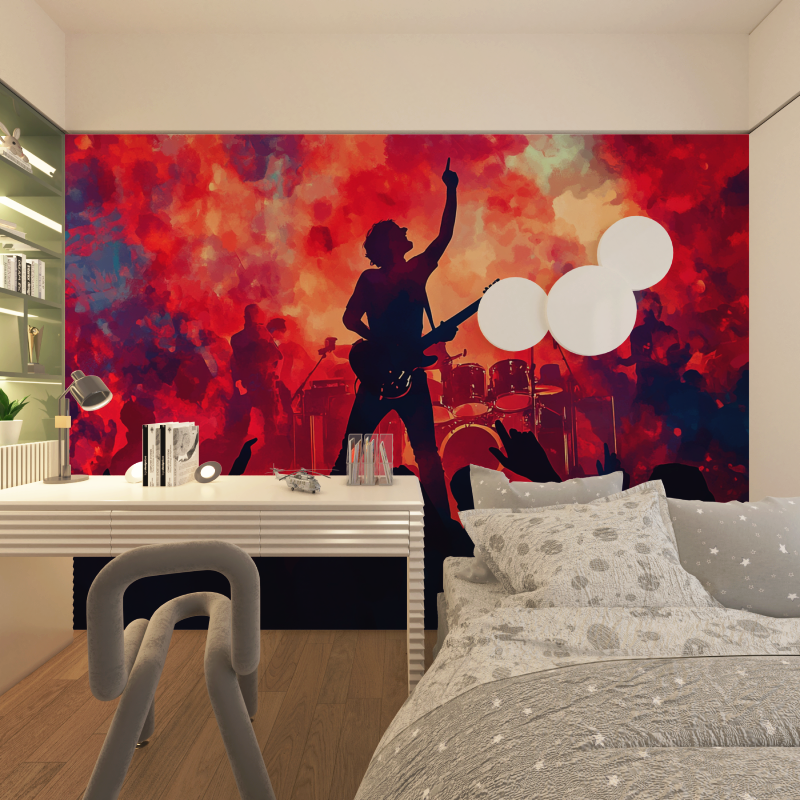 Papier peint festival rock chambre adolescents