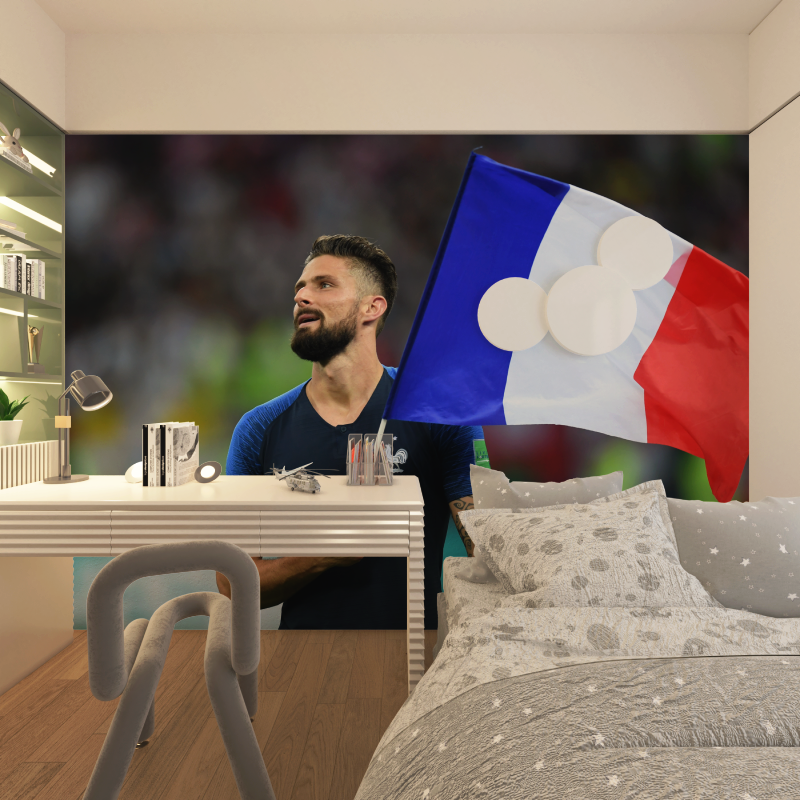 Papier peint foot giroud chambre adolescents