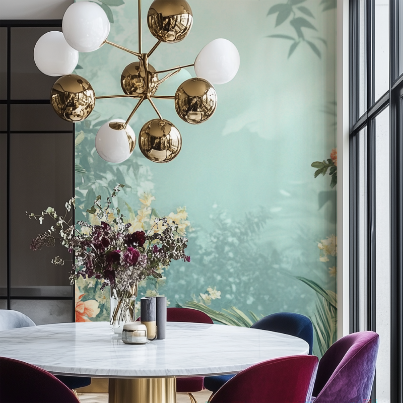 Papier peint vintage scenolia salon chaise