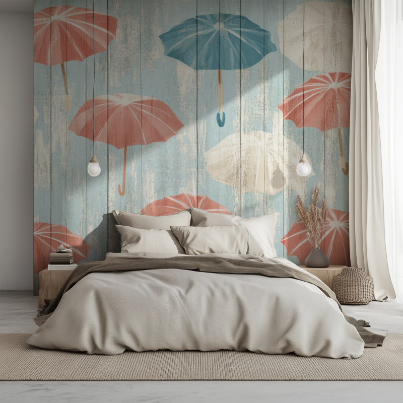 Papier peint vintage deauville lit 1234