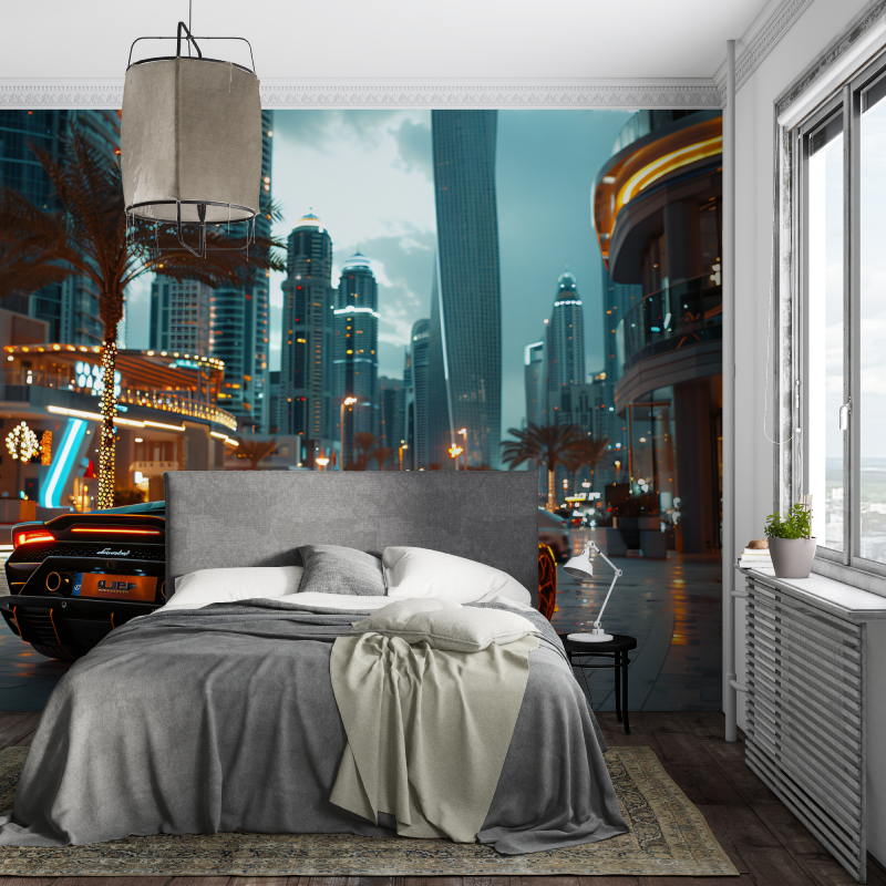 Papier peint voiture de luxe dubai piece ados