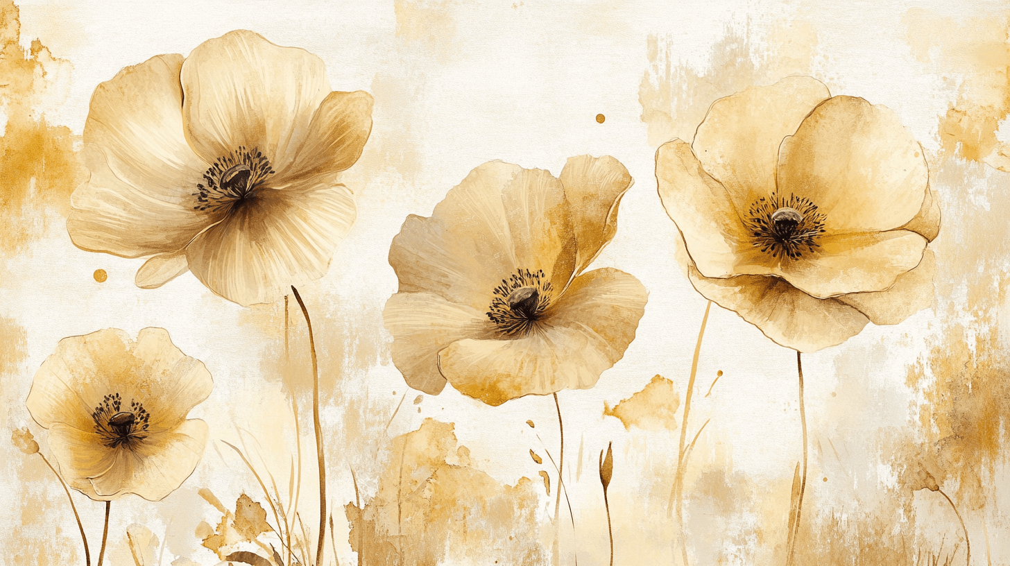 Papier Peint Fleur Beige