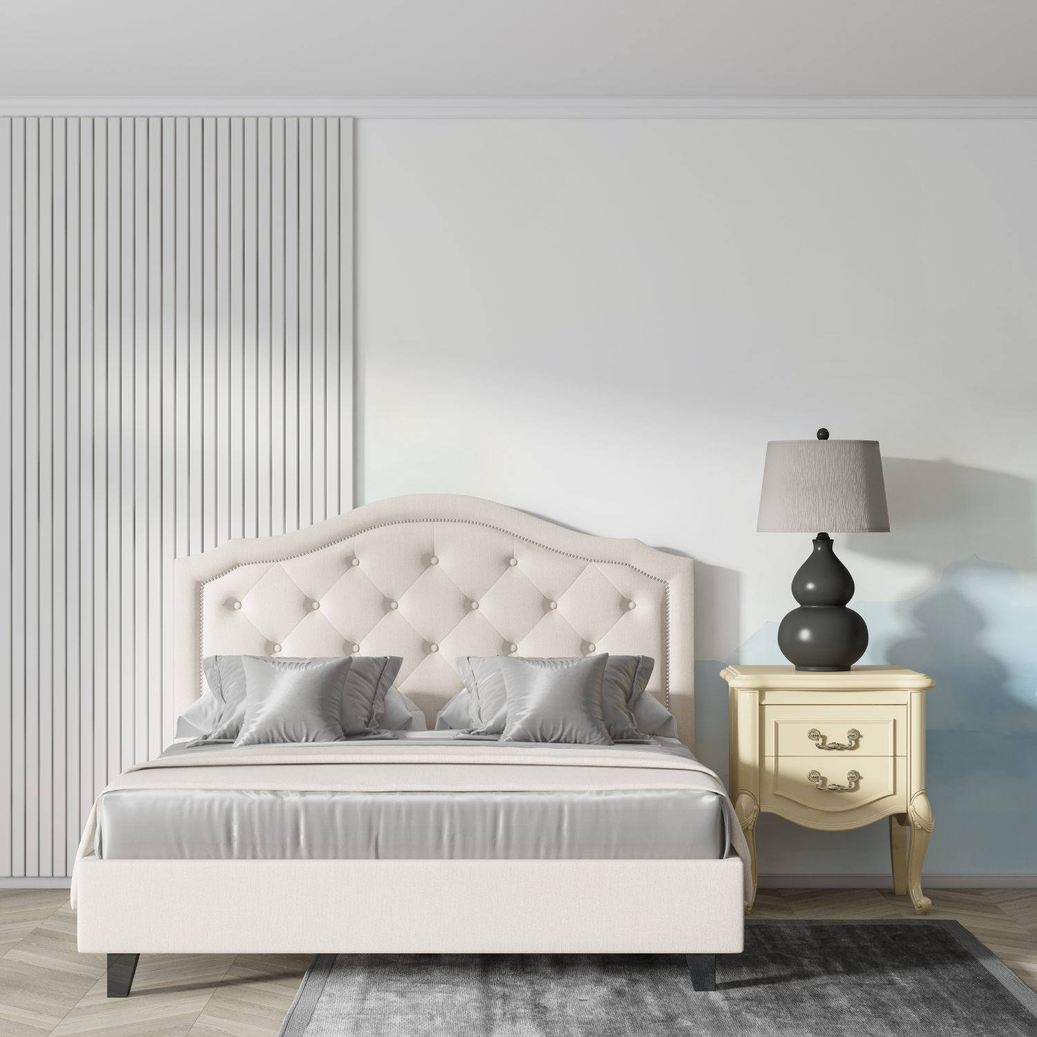 Papier peint aquarelle botanique bleu design