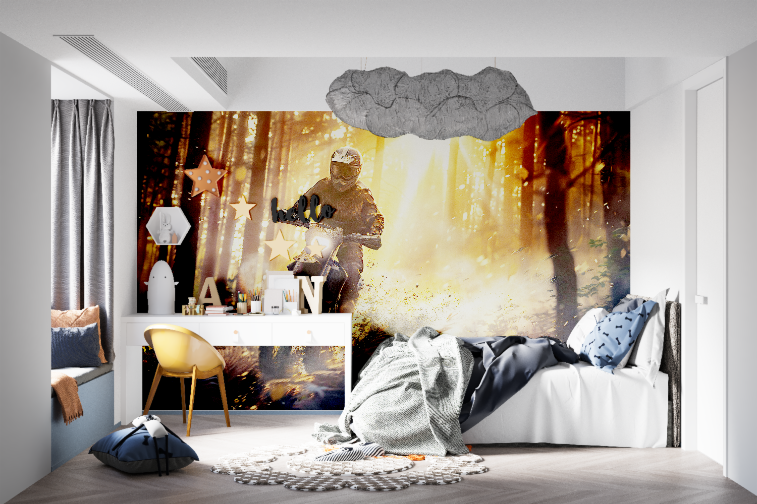 Papier peint moto decoration tapisseries murale