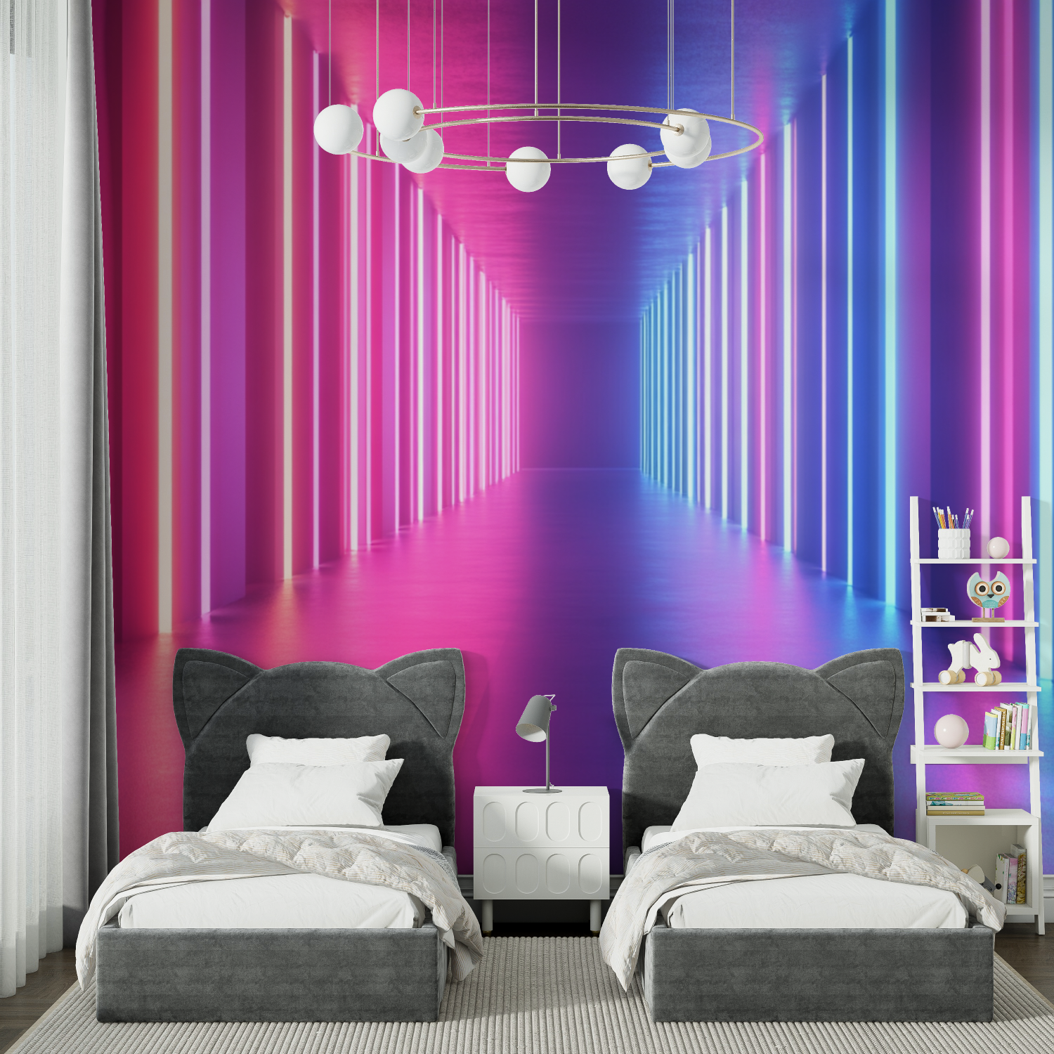 Papier peint boite de nuit chambre spiderman