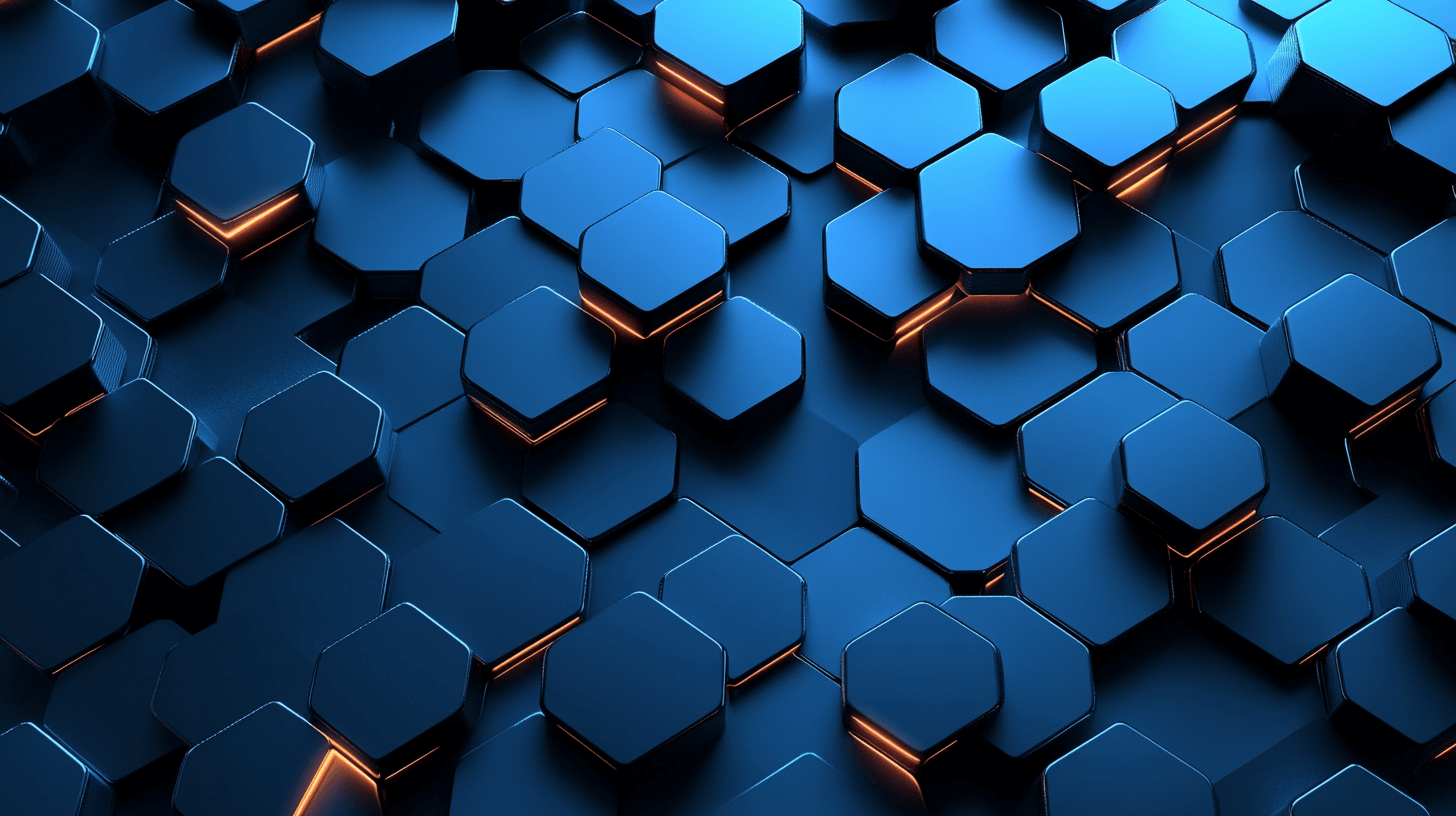 Papier Peint Gamer Hexagones Bleu Foncé