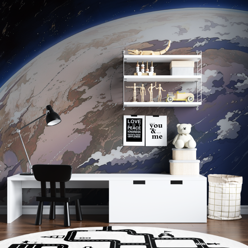 Papier peint espace pour bureau tapisserie chambre ados