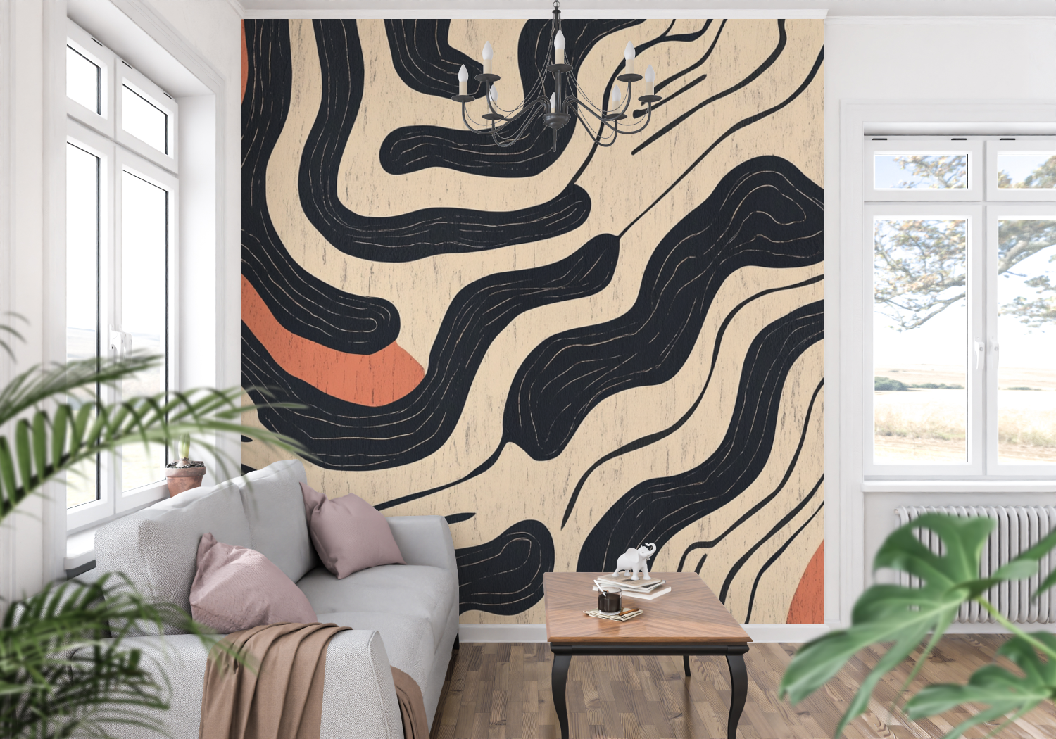 Papier peint terracotta inspiration berbere panoramique mur