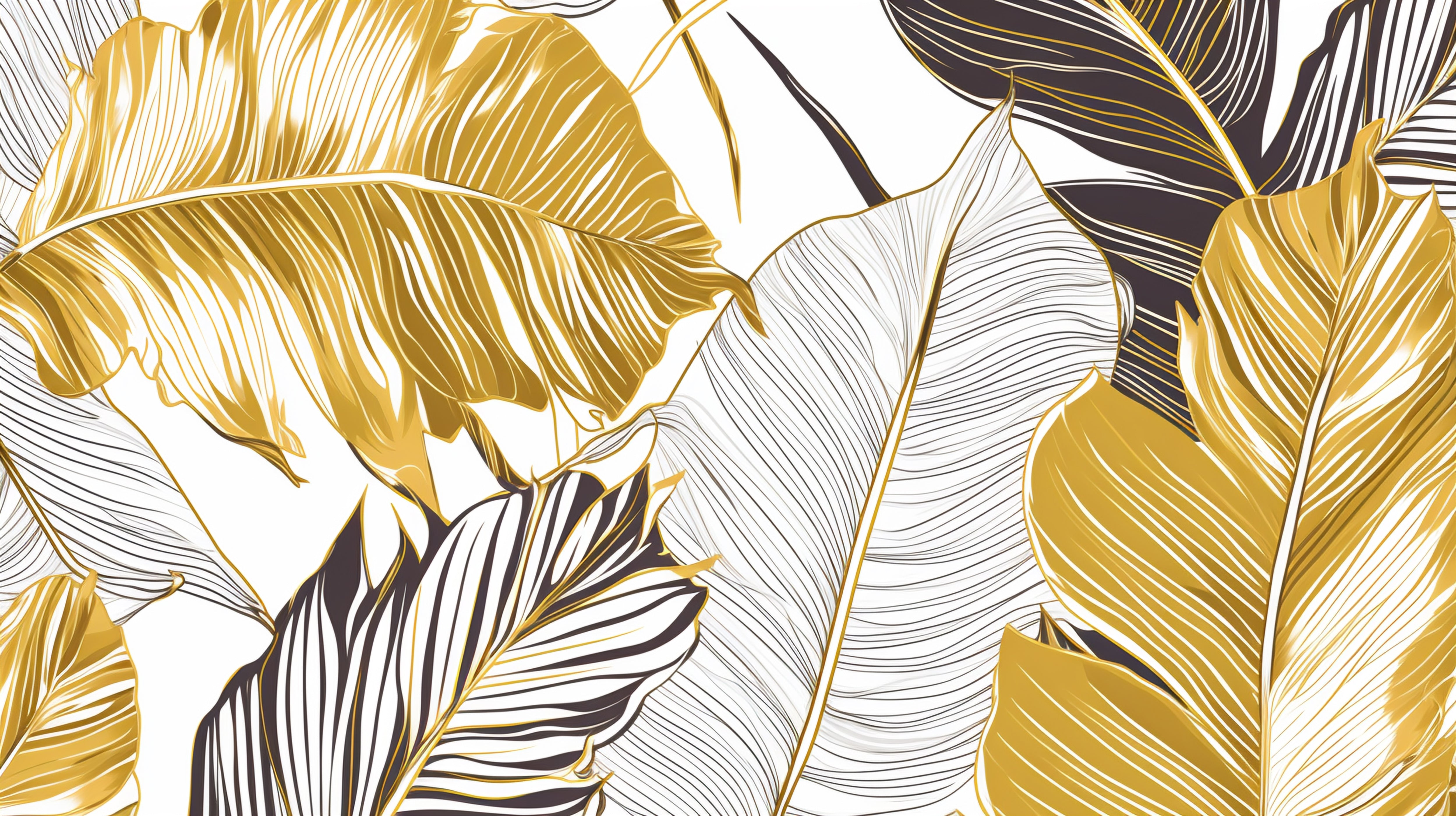 Papier Peint Jungle Doré