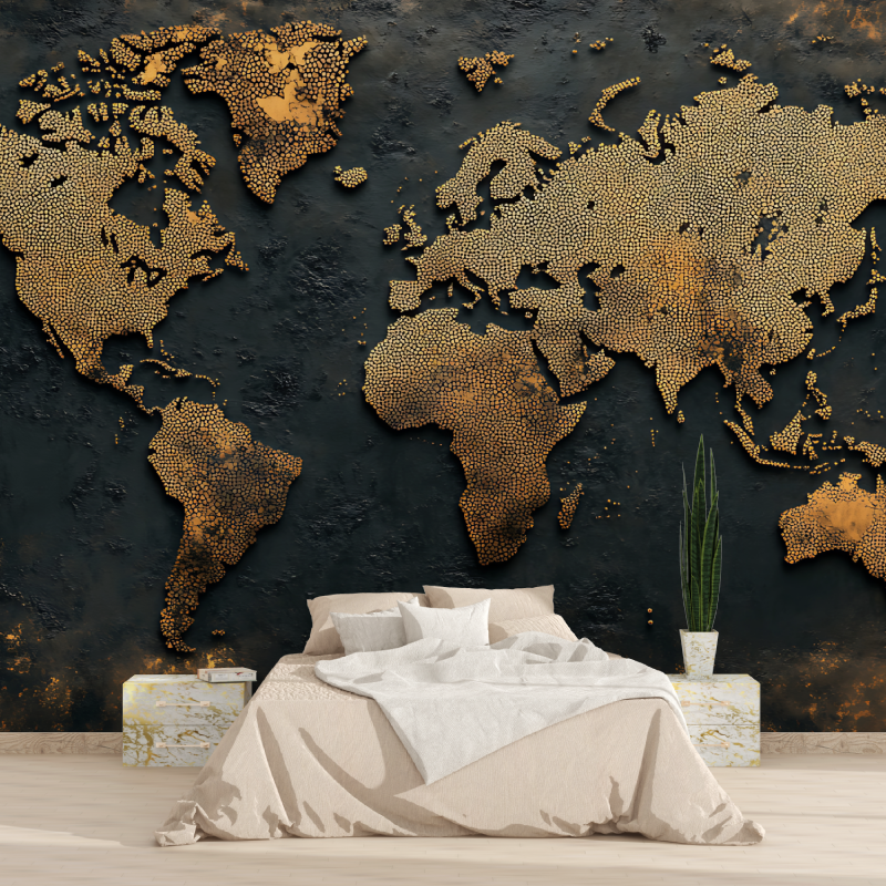 Papier peint panoramique carte du monde 1815