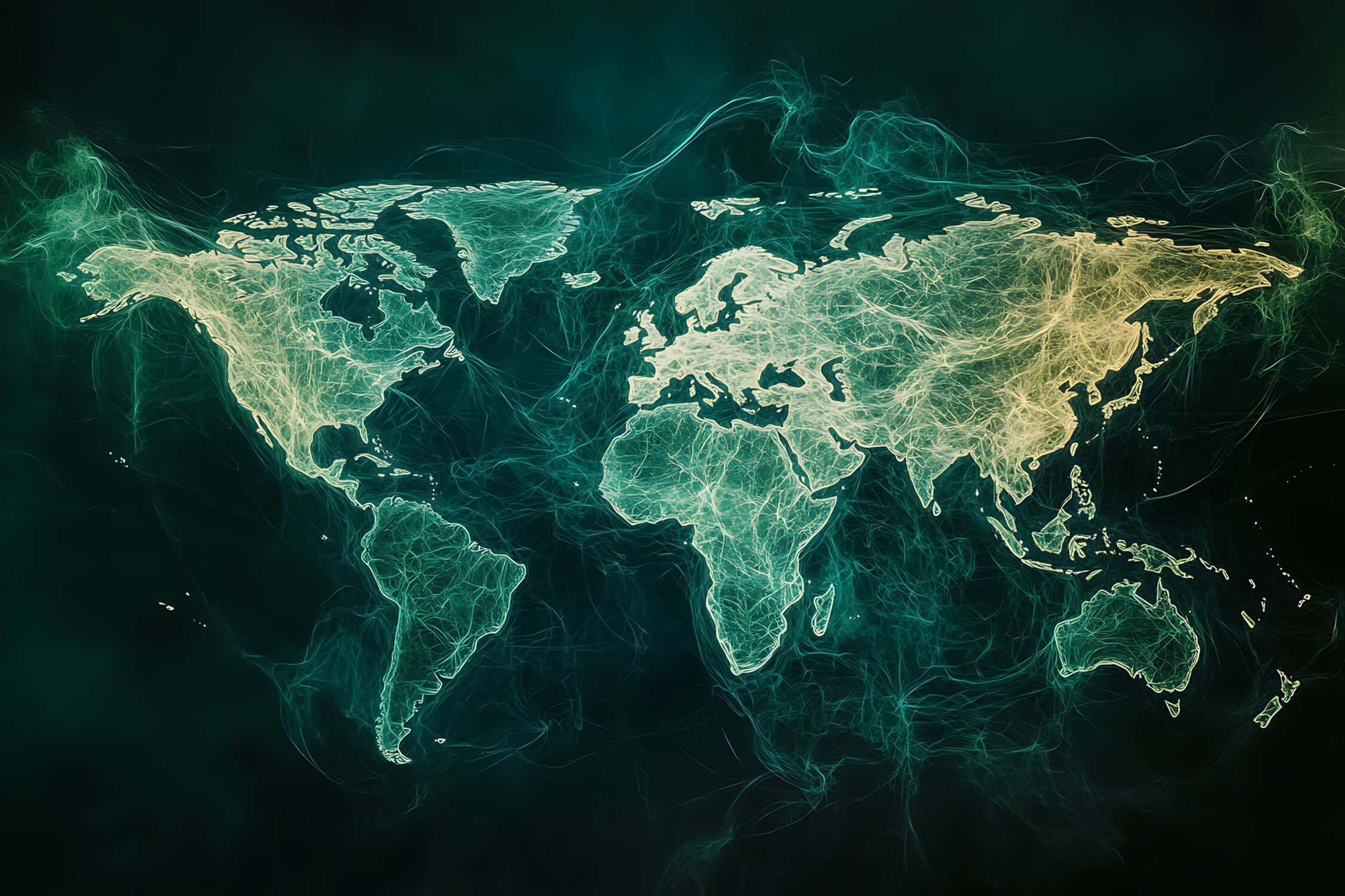 Papier Peint Carte Du Monde Verte