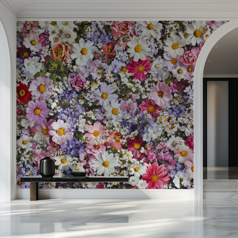 Papier peint fleur cosmos salon beau