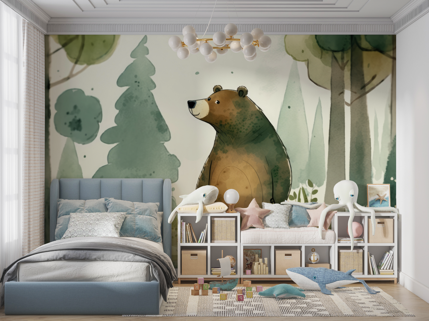 Papier Peint Enfant Ours - tapisserie garçon