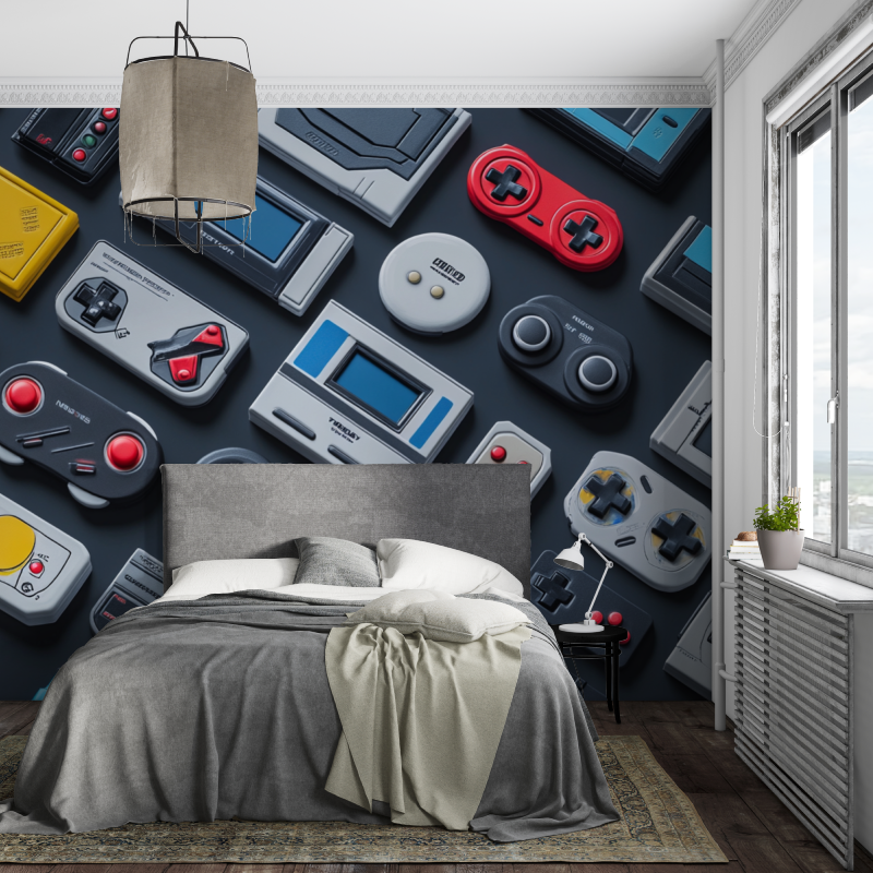 Papier peint gamer retro gaming garcon piece ados