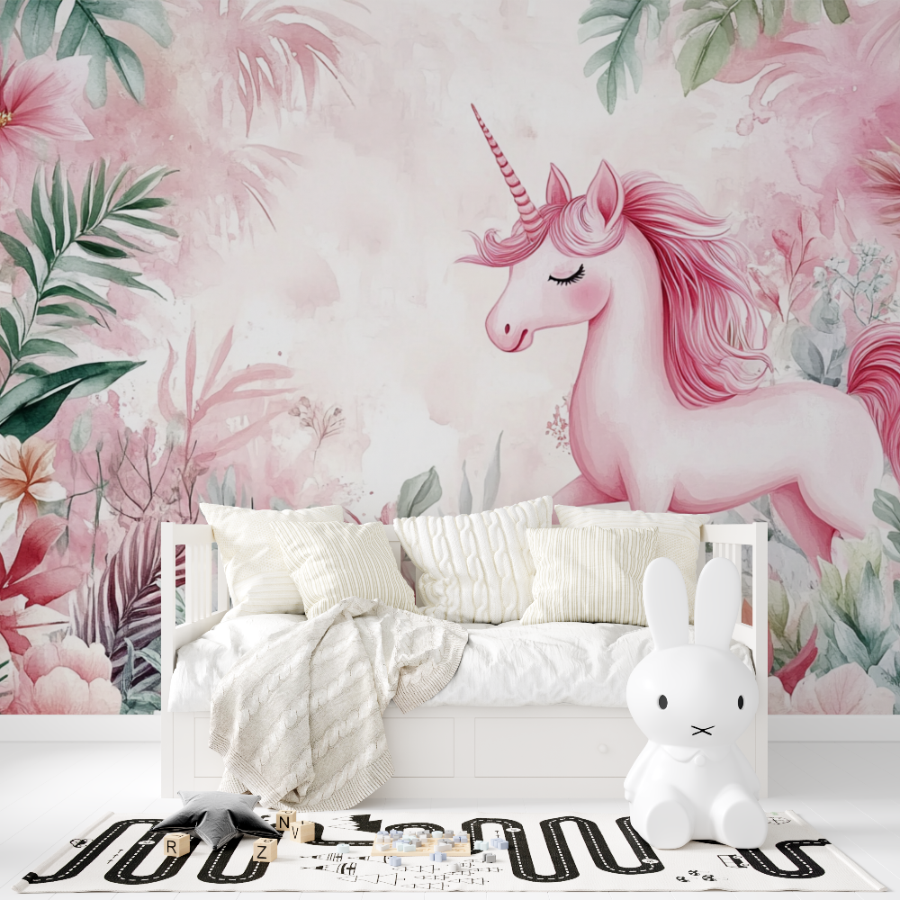 Papier peint deco chambre licor...t licorne tapisserie fille